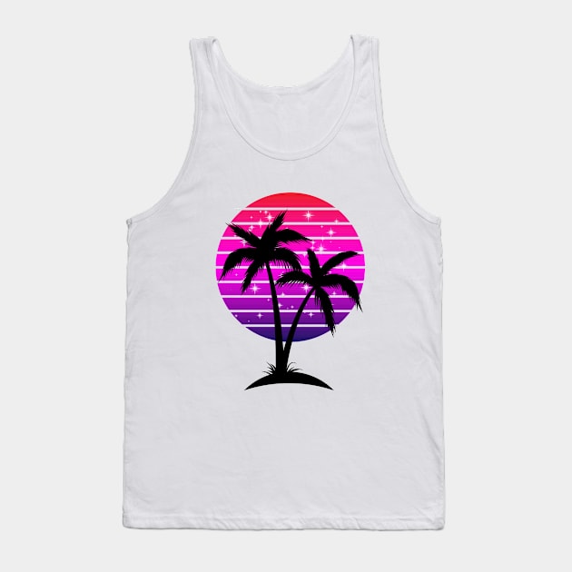 Palm night sky Tank Top by Thangprinting